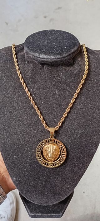 Collar con colgante de león dorado