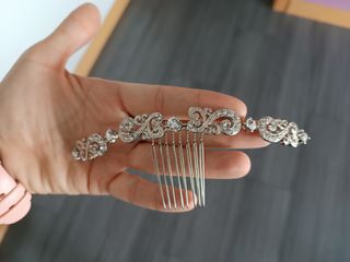 Diadema plata boda - tocado novia
