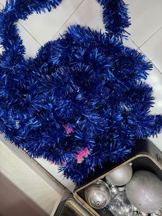 Adornos Navidad azul y plata