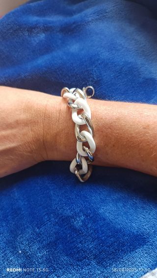 Pulsera LOTUS - Acero y Blanco