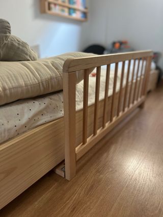 Barrera cama niño madera