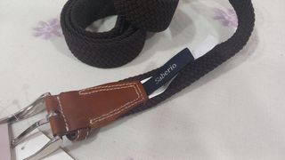 Cinturón trenzado marrón chocolate 115 cm