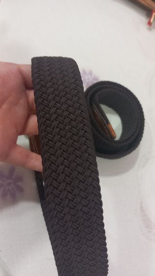 Cinturón trenzado marrón chocolate 115 cm