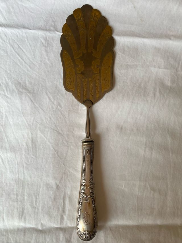 Cubiertos postre antiguos - Plata dorada