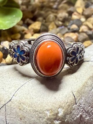 Anillo Ónix esmaltado baño plata