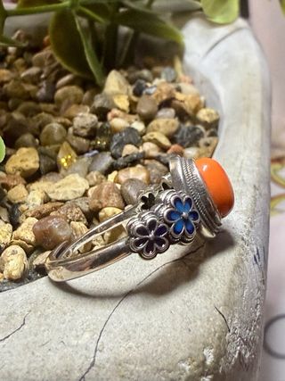 Anillo Ónix esmaltado baño plata