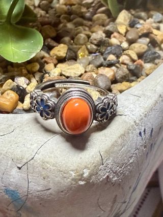 Anillo Ónix esmaltado baño plata