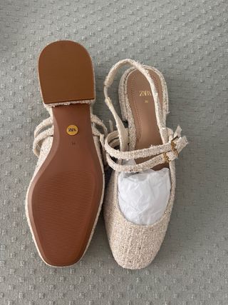 Bailarinas Zara beige -talla 36