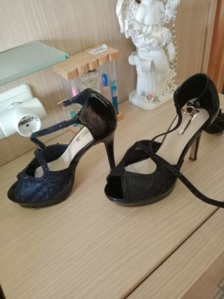 Zapatos tacón negros talla 37