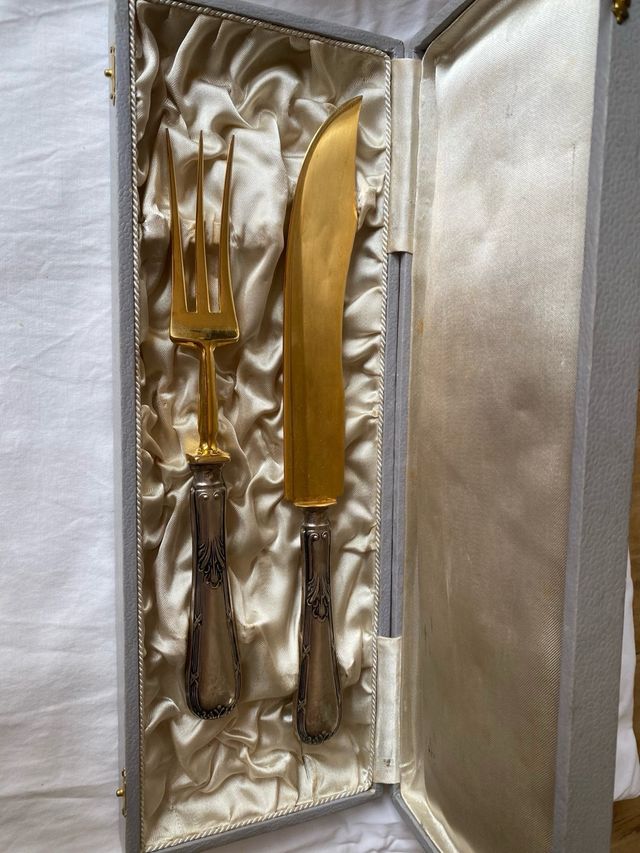 Cubiertos trinchar carne antiguos - Oro/Plata