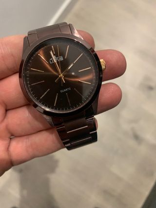 Reloj Lotus cuarzo marrón