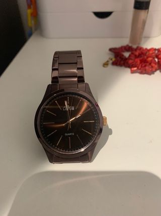Reloj Lotus cuarzo marrón