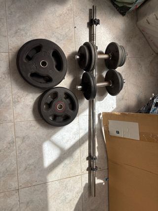 Barra + Pesos Musculação