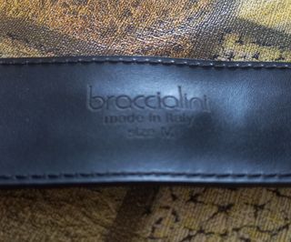 Cintura Braccialini ecopelle nera fibbia oro