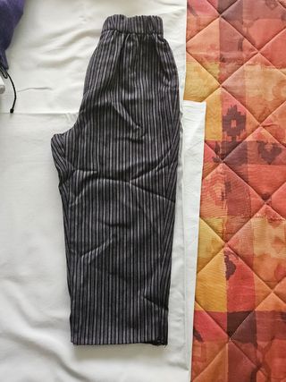 Pantalones niño rayas - Negro Gris