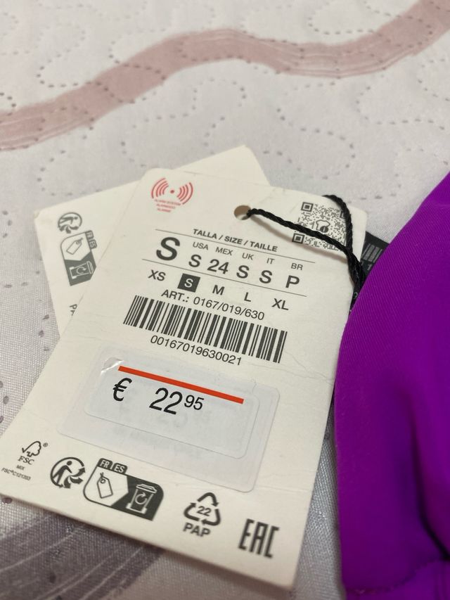 Top bikini Zara morado talla S