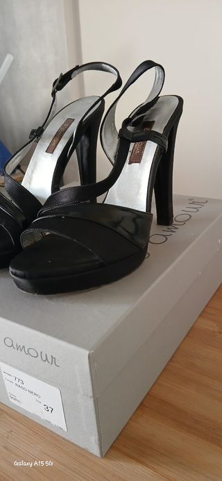 Sandali Amour tacco nero 37