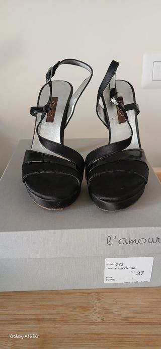 Sandali Amour tacco nero 37
