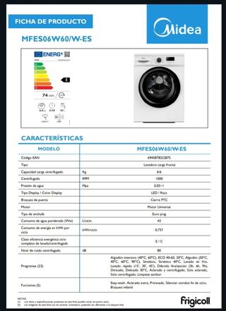 Lavadora Midea 6kg - Blanca