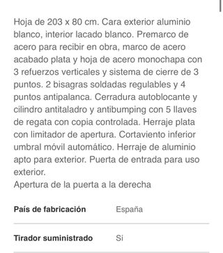 Puerta seguridad blanca