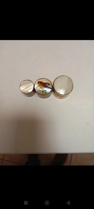 Cajitas nacar - dorado, blanco