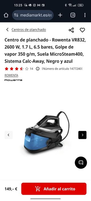 Plancha Rowenta VR832 - 2600W