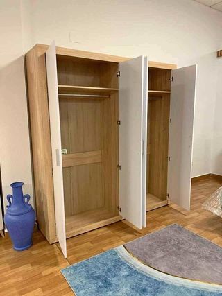 Armario 4 puertas blanco y madera - ENVIO GRATIS
