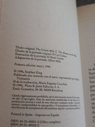 El pasillo de la muerte de Stephen King 