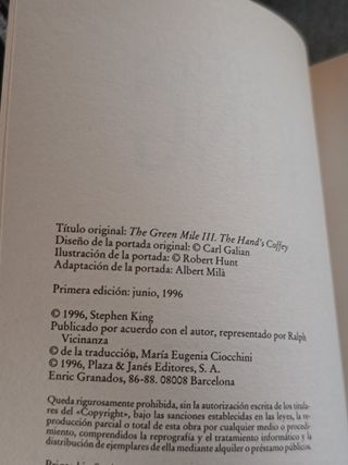 El pasillo de la muerte de Stephen King 