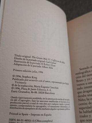 El pasillo de la muerte de Stephen King 