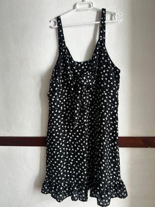 Vestido flores - Negro y blanco