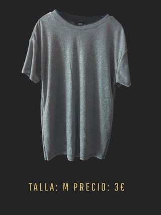 Camiseta gris plata M