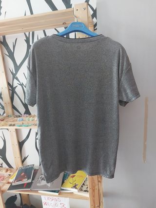Camiseta gris plata M