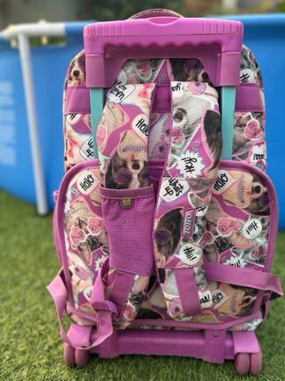 Mochila Totto con ruedas rosa