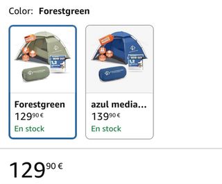 Tienda campaña 2 pers. verde