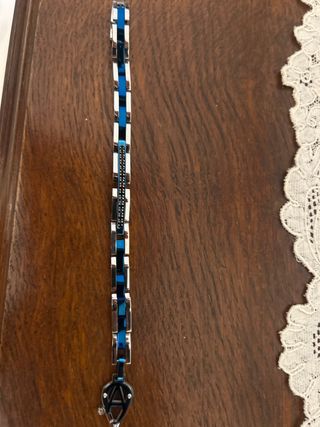 Bracciale acciaio blu uomo