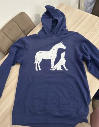 Felpa con Cavallo e Cane - Blu