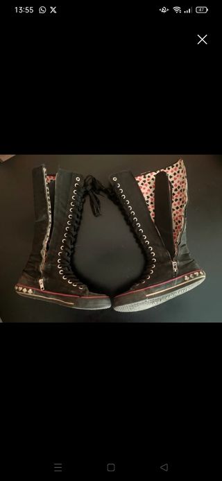 Zapatillas bota alta punk UK Underground negras