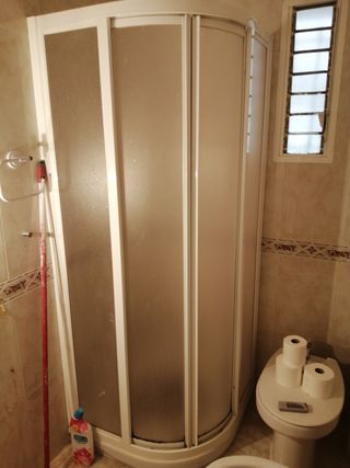 Mampara ducha blanca - 3 puertas
