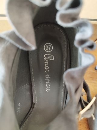 Sandalias tacón gris 