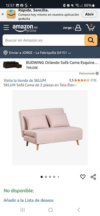 Sofá cama SKLUM rosa