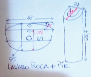 LAVABO PEDESTAL VICTORIA OVALADO ROCA 65cm