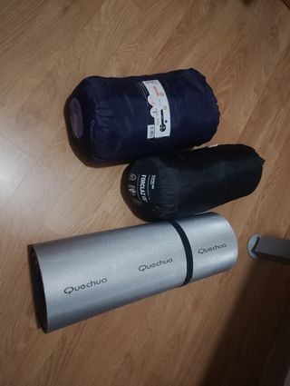 2 Sacos dormir Quechua(adulto y niño)+ esterilla