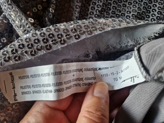 Top paillettes argento Tg M