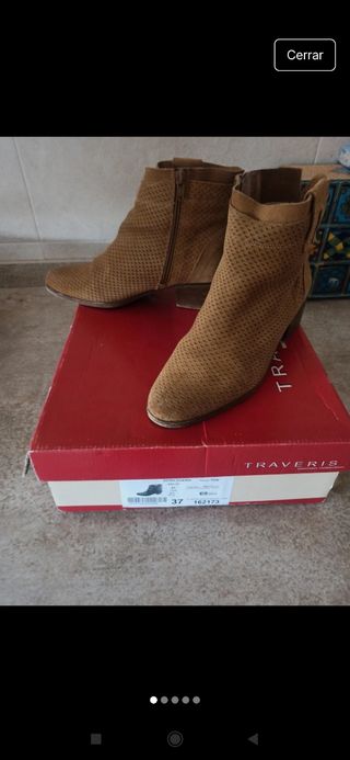 Botines Traveris Piel Marrón 37