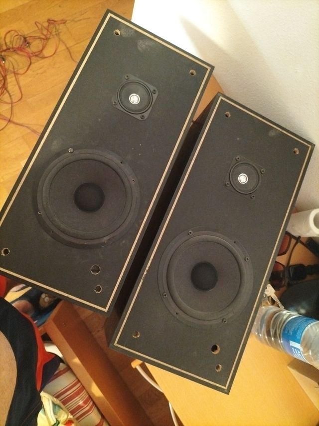 Altavoces Pioneer negros con cableado