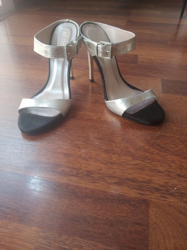 Sandalias tacón el dan - Plata-Negro