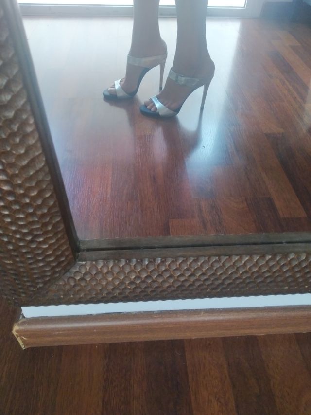 Sandalias tacón el dan - Plata-Negro