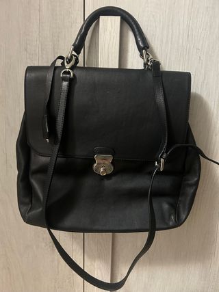 Borsa a mano e con tracolla nera in pelle