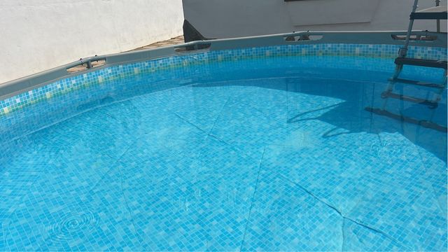 Piscina desmontable gris - azul